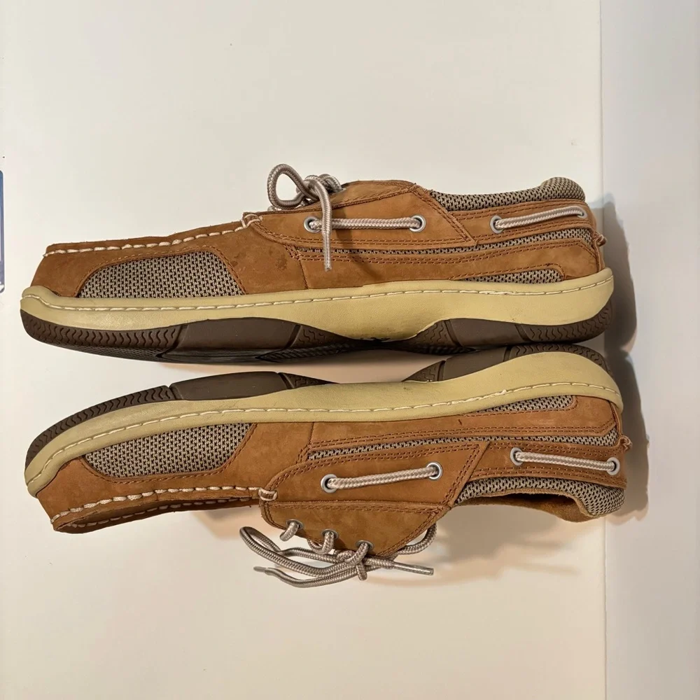 Magellan Outdoors Men's Laguna Madre Brown Tan Leather Boat Shoes Size 12E